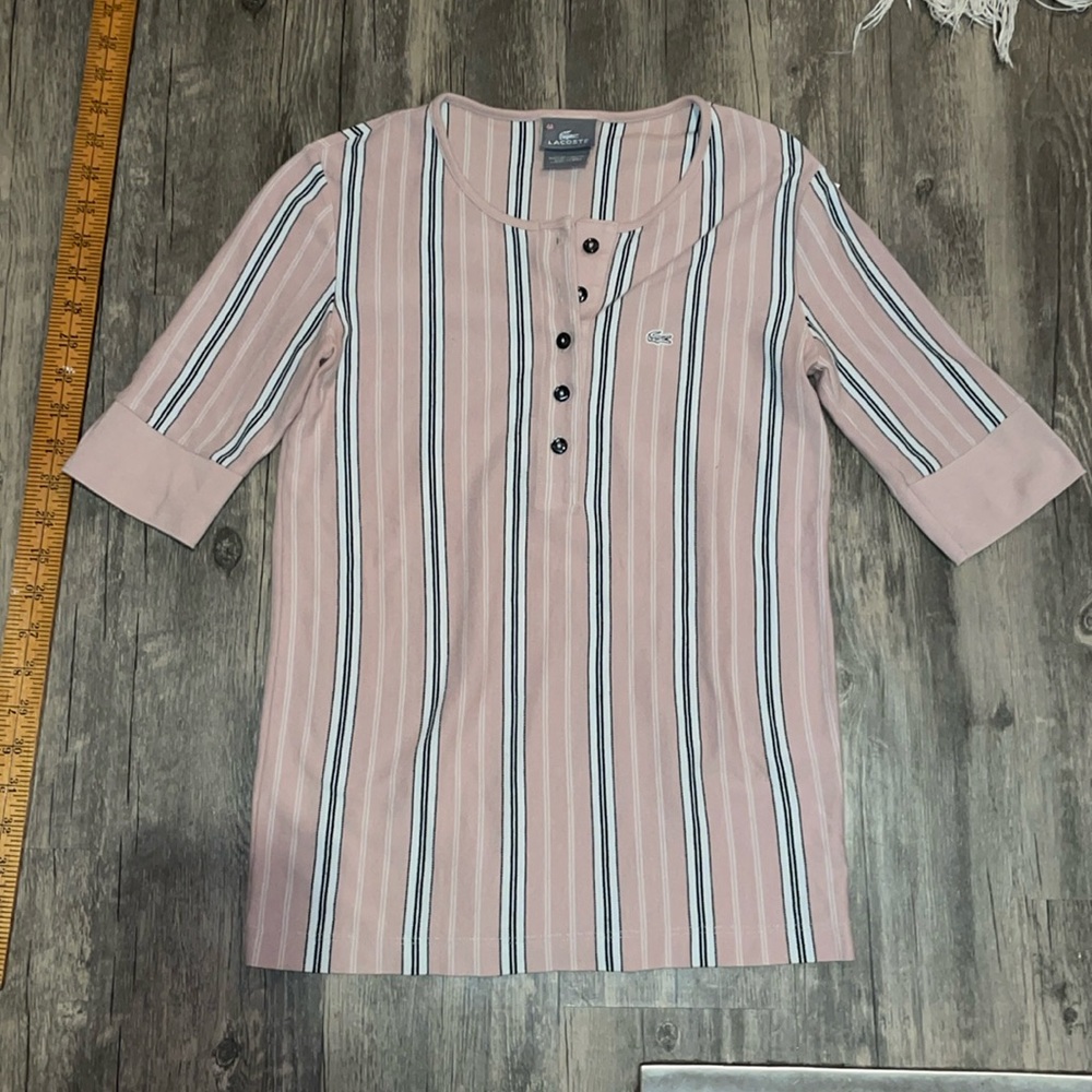 Lacoste Pink Striped Blouse